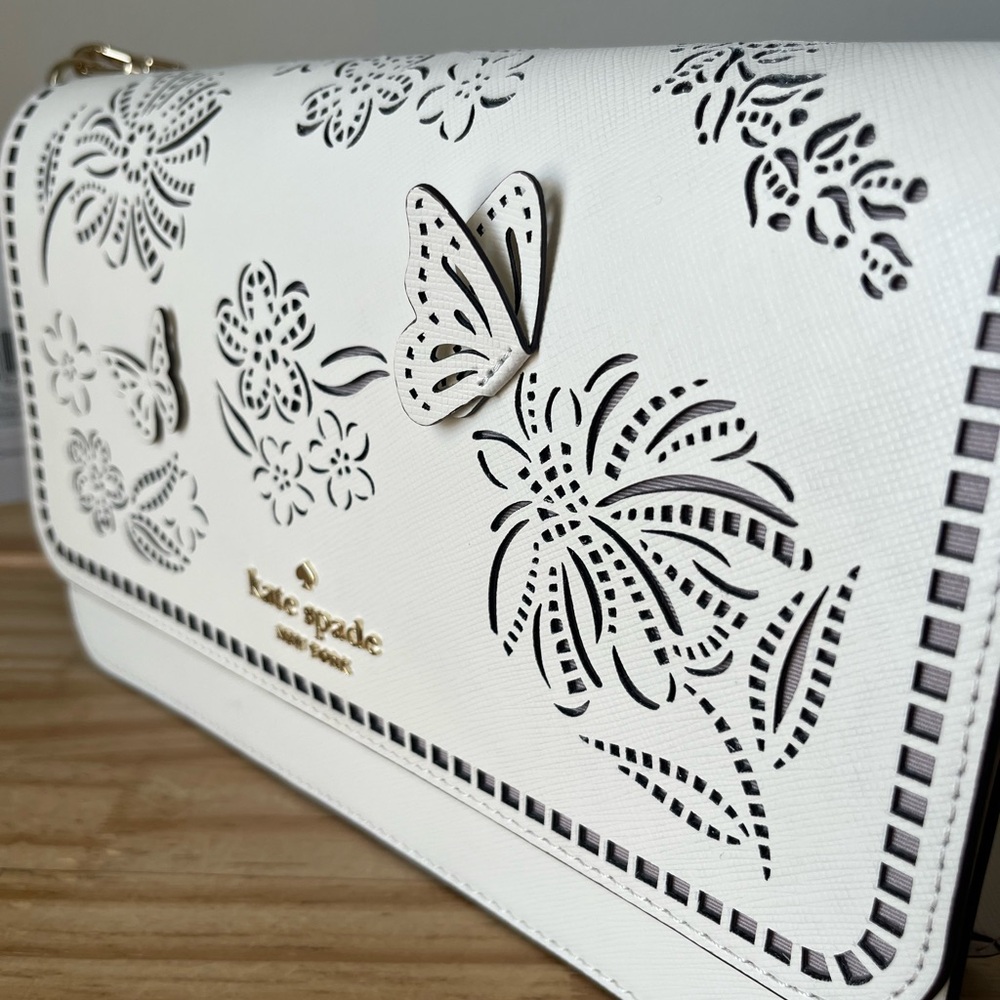 ♠️Kate Spade Madison Perforated Willow Convertible Crossbody - Picture 8 of 16